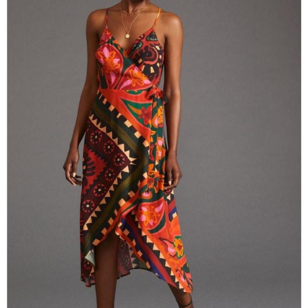 FARM RIO Floral Wrap Dress